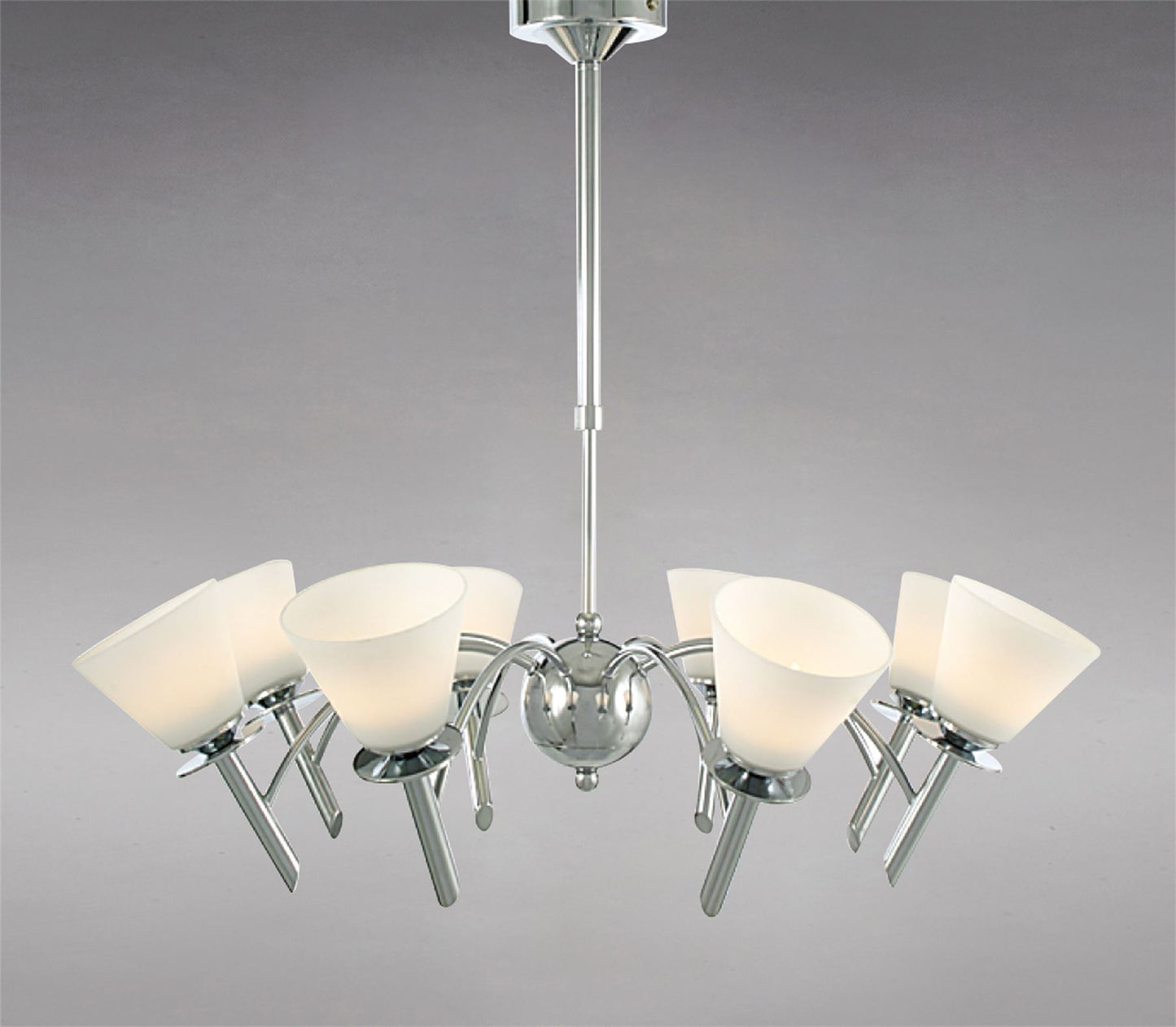Diyas Kristina 64cm  8 Light G9 Polished Chrome/Opal Glass Ceiling Pendant Light Fitting
