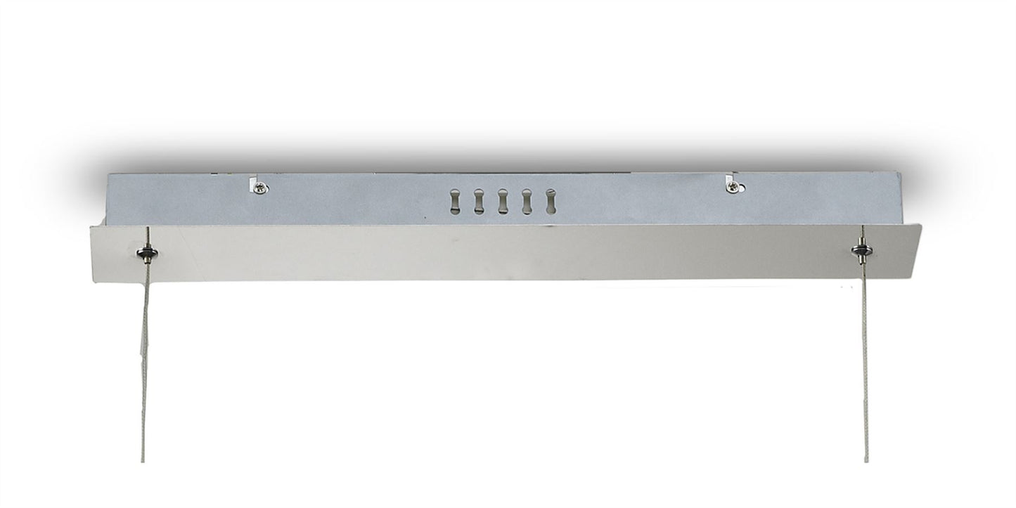 Mantra Fusion Fusion M6250 Cinna Linear Pendant 33W LED, 3000K, 3300lm, Polished Chrome/ Crystal Chain, 3yrs Warranty