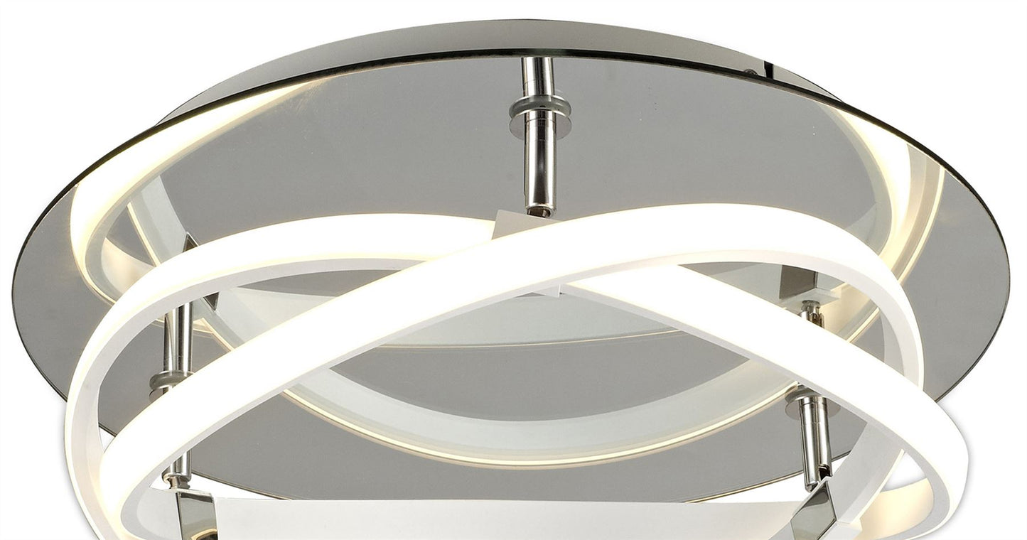 Mantra Infinity 43cm Blanco Flush 30W LED 4000K, 2500lm, White/White Acrylic/Clear Mirror, 3yrs Warranty Ceiling