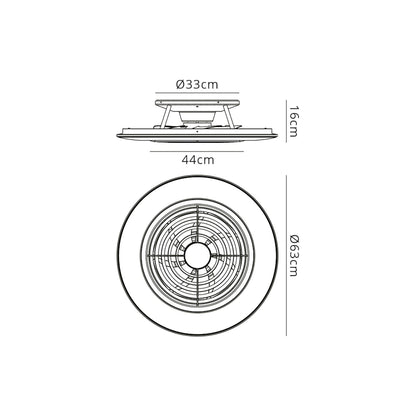 Alisio 63cm 70W LED Dimmable Ceiling Light With Built-In 35W DC Reversible Fan, BlackWhite Finish c/w Remote Control and APP Control, 4900lm