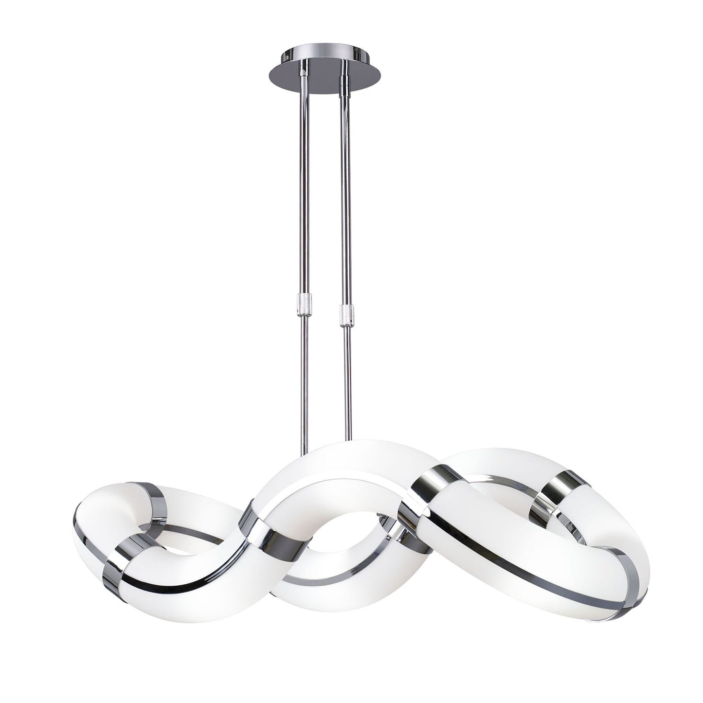 Mantra Guss GU10 Guss Telescopic GU10 8 Light L1/SGU10 Oval Curved, Polished Chrome/White Acrylic, CFL Lamps INCLUDED
