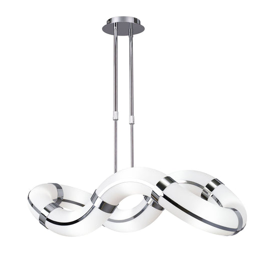 Mantra Guss GU10 Guss Telescopic GU10 8 Light L1/SGU10 Oval Curved, Polished Chrome/White Acrylic, CFL Lamps INCLUDED