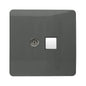 Trendi Modern Glossy Tactile TV Co-axial Socket+RJ45 Cat 5e&Cat 6 PC Ethernet Socket Charcoal