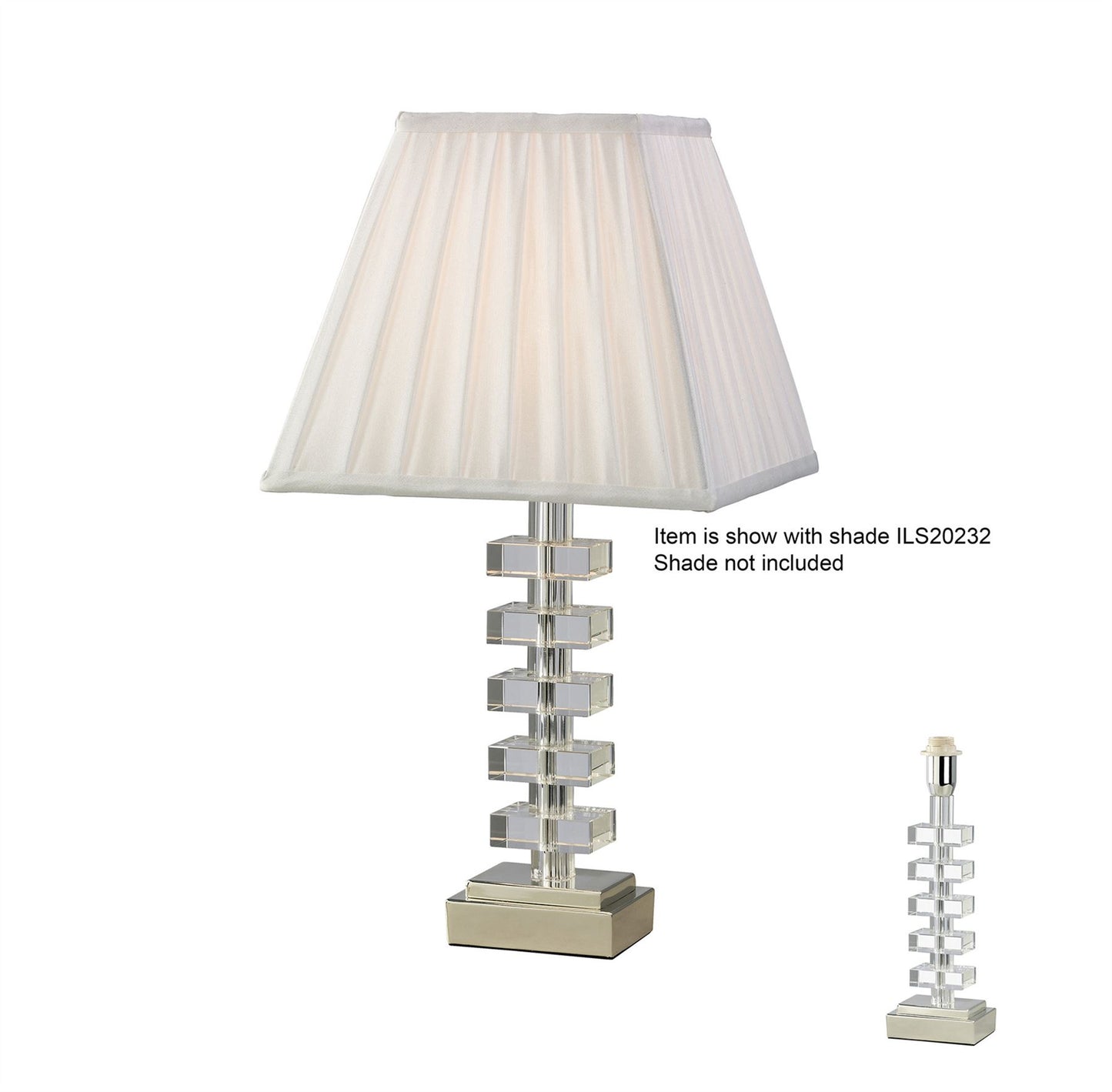 Diyas Dusit Crystal Table Lamp WITHOUT SHADE 1 Light E14 Silver Finish