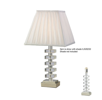 Diyas Dusit Crystal Table Lamp WITHOUT SHADE 1 Light E14 Silver Finish