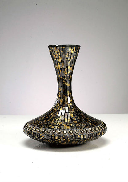 Diyas Home (DH) Almira Mosaic Grecian Vase Large Brown/French Gold Mosaic
