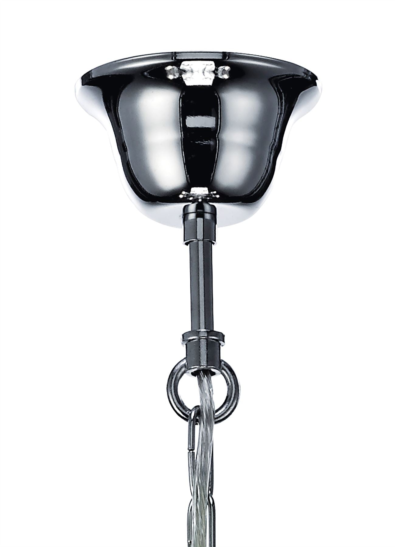 Deco Gabrielle Chandelier with Acrylic Sconce & Glass Crystal Droplets 8 Light E14 Polished Chrome Finish
