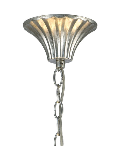 Mantra M6208 Paola Pendant 70cm Round, 5 x E14 (Max 40W), Silver Painting, Black Shades