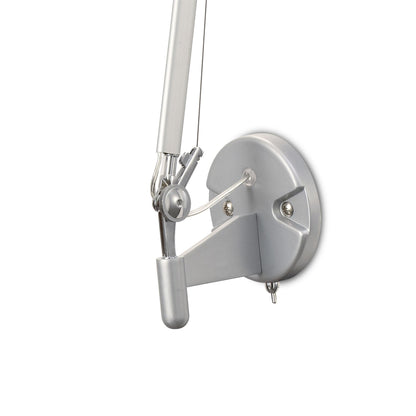 Deco Karis Adjustable Switched Wall Light 1 Light E27 Silver/Polished Chrome c/w Cream Pearl Shade