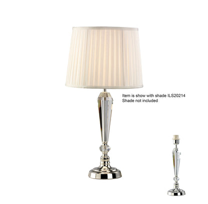 Diyas Freya Crystal Table Lamp WITHOUT SHADE 1 Light E27 Silver Finish