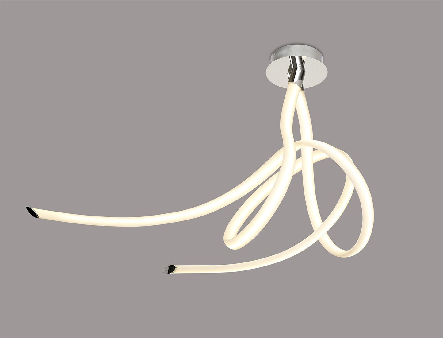 Mantra Armonia Semi Flush Large Ribbons, 60W LED, 3000K, 4500lm, Polished Chrome/Frosted Acrylic, 3yrs Warranty Ceiling