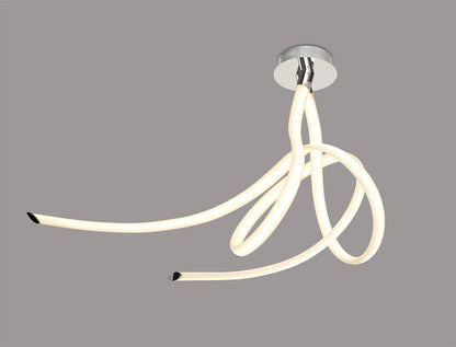 Mantra Armonia Semi Flush Large Ribbons, 60W LED, 3000K, 4500lm, Polished Chrome/Frosted Acrylic, 3yrs Warranty Ceiling