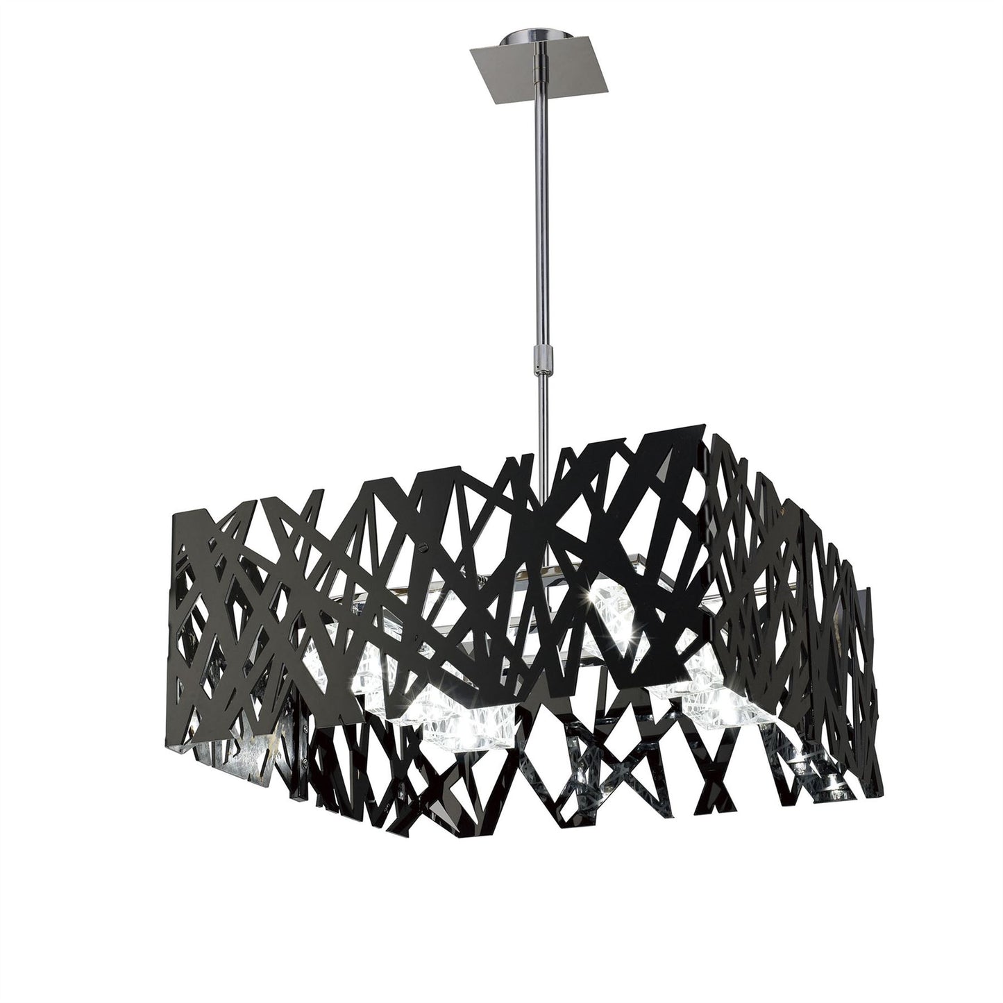 Mantra Tokio Square Telescopic 6 Light G9, Gloss Black/Polished Chrome