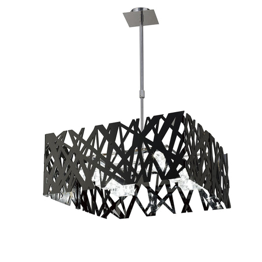 Mantra Tokio Square Telescopic 6 Light G9, Gloss Black/Polished Chrome