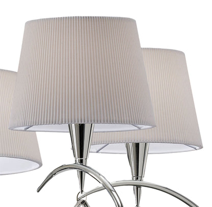 Mantra M1641 Mara Pendant 5 Light E14, Polished Chrome with Ivory White Shades