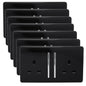 Trendi 2 Gang Artistic Modern Glossy 13 Amp Switched Plug Socket Piano Black (7 Pack)