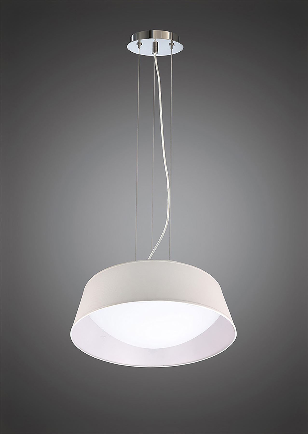 Mantra Sabina 29cm Pendant Kit 43CM, Polished Chrome/White Acrylic