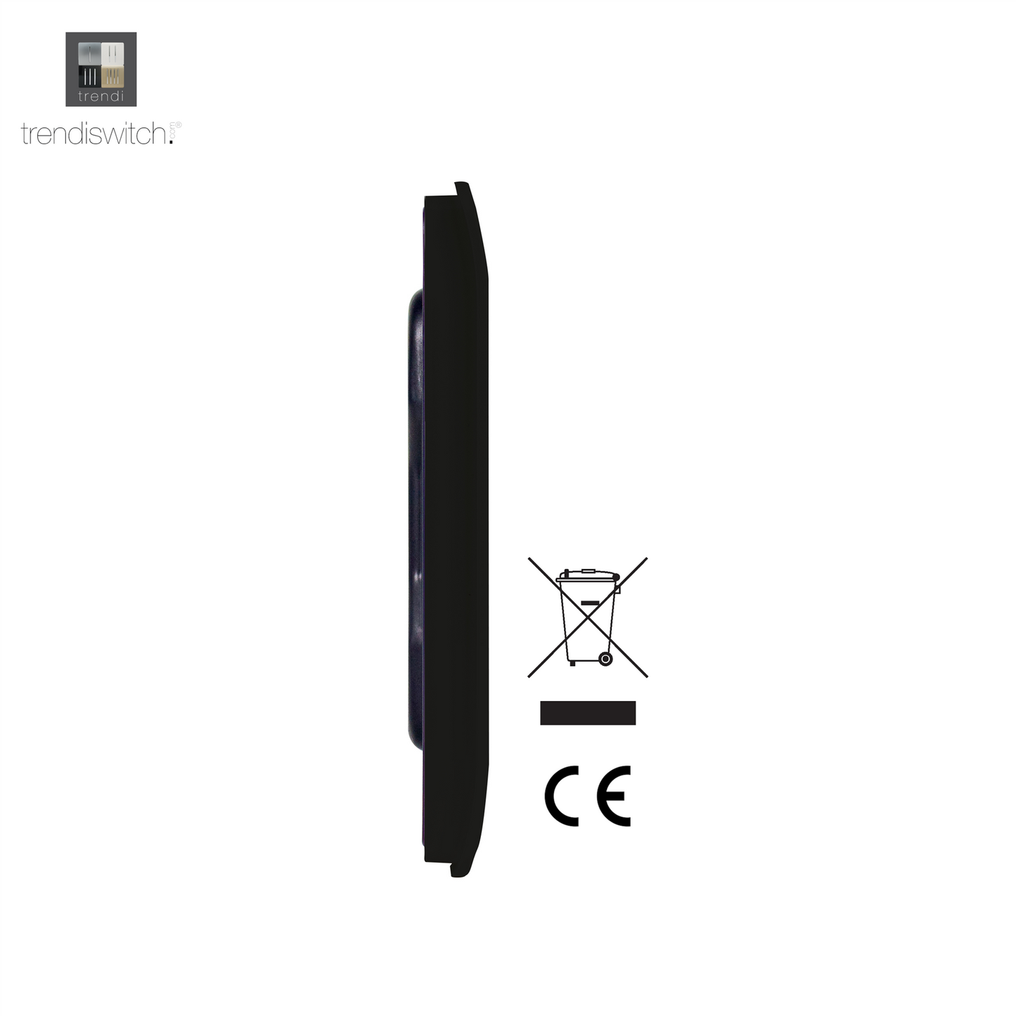 Trendi Switch Single Modern Designer Blanking Plate in Carbon Fibre