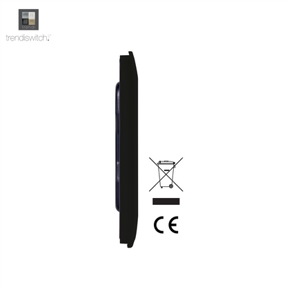 Trendi Switch Single Modern Designer Blanking Plate in Carbon Fibre