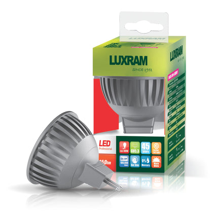Luxram Truevision LED MR16 12V 6W White 6400K 36° Color-Box (Metallic Grey) LED