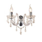 Deco Gabrielle Wall Light 2 Light E14 with Glass Sconce & Glass Droplets/Polished Chrome