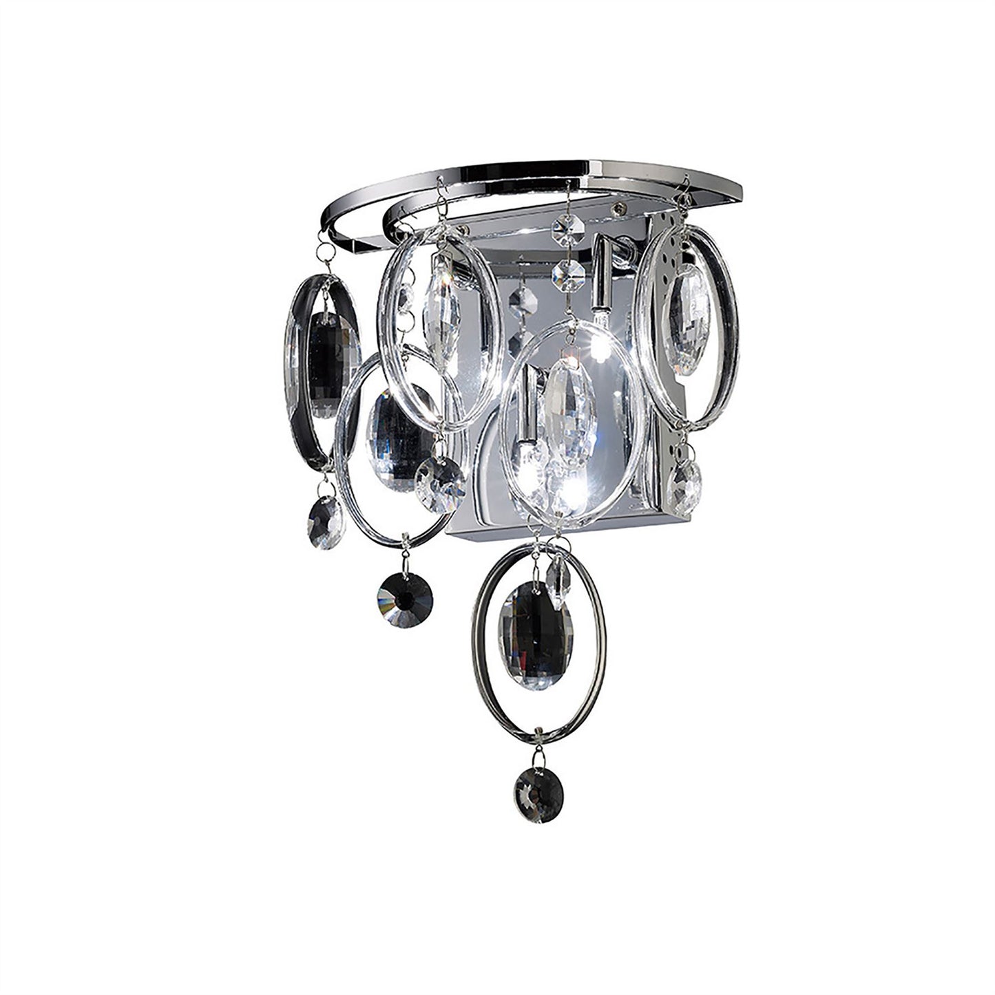 Diyas Solana Wall Light 3 Light G4 Polished Chrome/Crystal, NOT LED/CFL Compatible