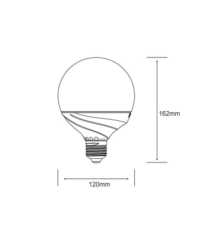 Luxram Curvodo LED Globe E27 120mm 13W Warm White 2700K 1200lm LED