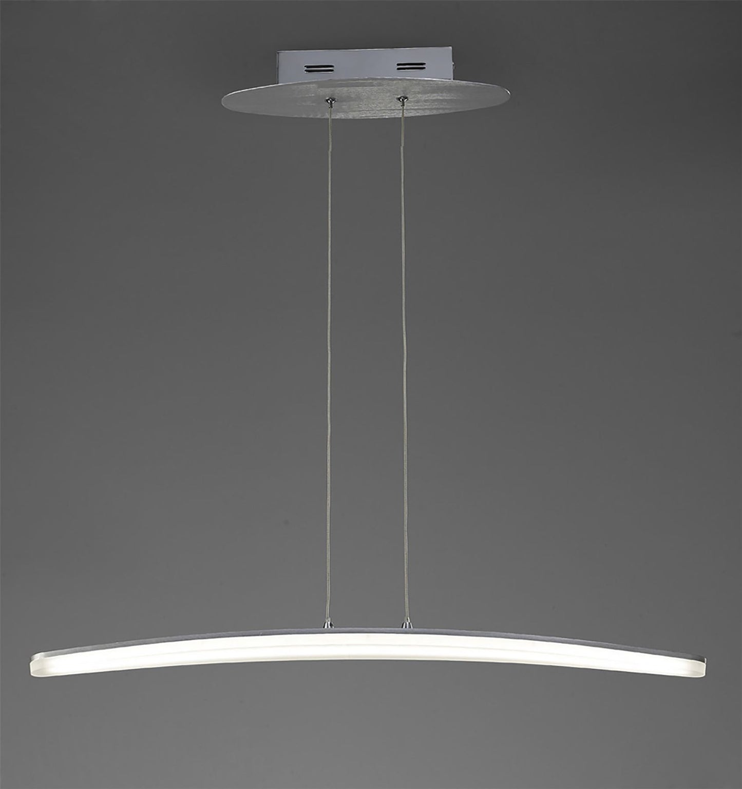 Mantra M4081 Hemisferic Linear Pendant 20W LED 70cm Bar 3000K, 1800lm, Satin Aluminium/Frosted Acrylic, 3yrs Warranty