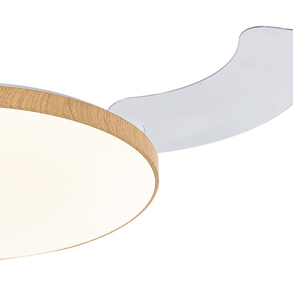 Slim Fan 50cm 50W LED Dimmable Ceiling Light With Built-In 30W DC Fan, 2700-5000K Remote Control, 3500lm, Wood, 5yrs Warranty