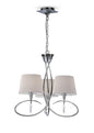 Mantra M1640 Mara Pendant 3 Light E14, Polished Chrome with Ivory White Shades
