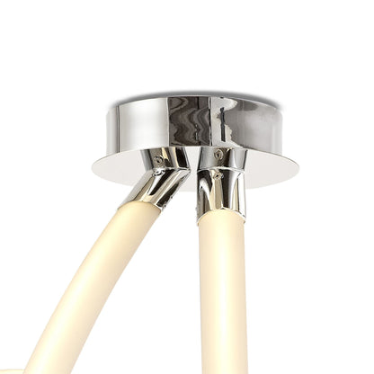 Mantra Armonia Semi Flush Spiral, 60W LED, 3000K, 4500lm, Polished Chrome/Frosted Acrylic, 3yrs Warranty Ceiling