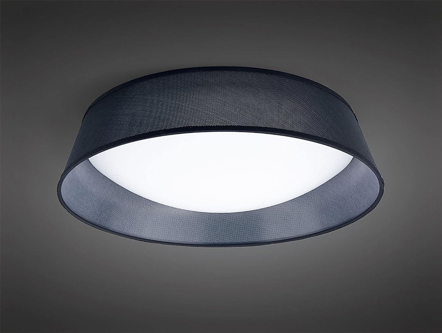 Mantra Nordica Plafones Nordica Flush Ceiling Light, 5 Light E27 Max 20W, 60cm, White Acrylic with Black Shade, 2yrs Warranty