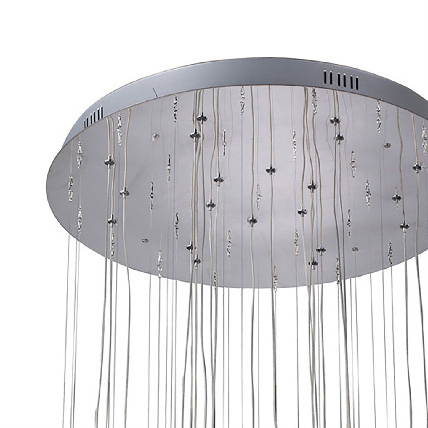 Diyas Class 60cm  Round 20 Light G4 Polished Chrome/White Glass/Crystal, NOT LED/CFL Compatible Ceiling Pendant Light Fitting