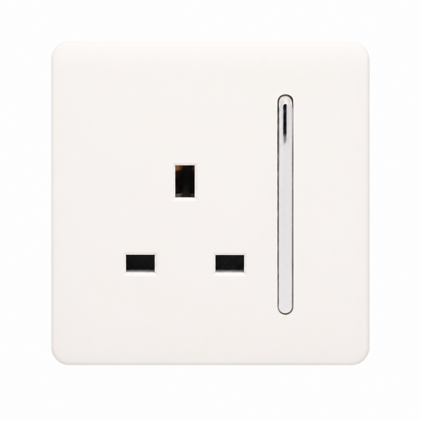 Trendi Switch 1 Gang 13 Amp Switched Plug Socket in Matt White - ART-SKT13MWH