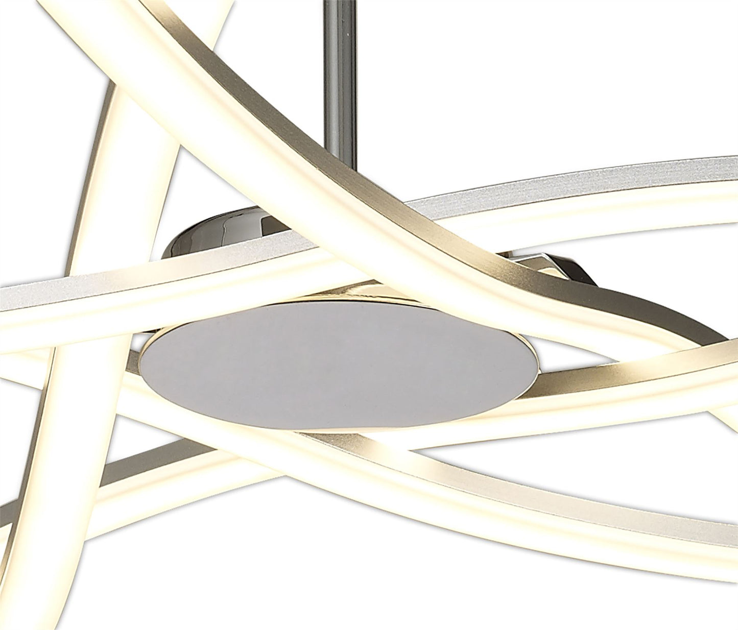 Mantra M5917 Aire LED Ceiling 70.5cm Round 42W 3000K, 3700lm, Dimmable, Silver/Frosted Acrylic/Polished Chrome, 3yrs Warranty - M5917 Ceiling
