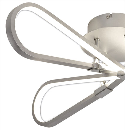 Mantra M5982 Bucle Square Ceiling 40W LED 3000K, 3500lm, Silver/Polished Chrome/Frosted Acrylic, 3yrs Warranty - M5982 Ceiling