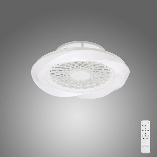 Boreal 62cm 70W LED Dimmable Ceiling Light With Built-In 35W DC Reversible Fan, White Finish C/W Remote Control, 4200lm