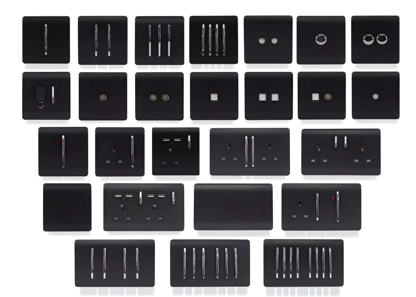 Trendi Artistic Modern Telephone Socket Matt Black Soft Touch - ART-TLPSTB