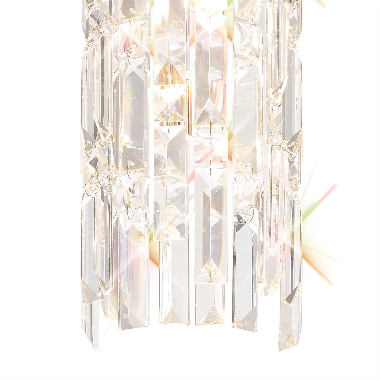 Diyas Maddison 15cm  Cylinder 2 Light G9 Rose Gold/Crystal Ceiling Pendant Light Fitting