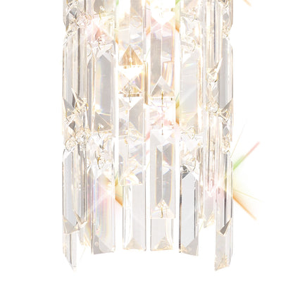 Diyas Maddison 15cm  Cylinder 2 Light G9 Rose Gold/Crystal Ceiling Pendant Light Fitting