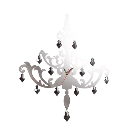 Diyas Home (DH) Infinity Chandelier Clock Stainless Steel/Smoked Crystal/Clear Crystal