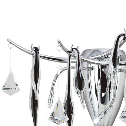 Diyas Cygnet Wall Light 3 Light G4 Polished Chrome/Black Glass/Crystal, NOT LED/CFL Compatible