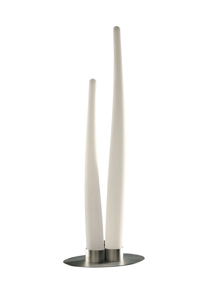 Mantra Estalacta Table Lamp 2 Light Indoor, Silver/Opal White