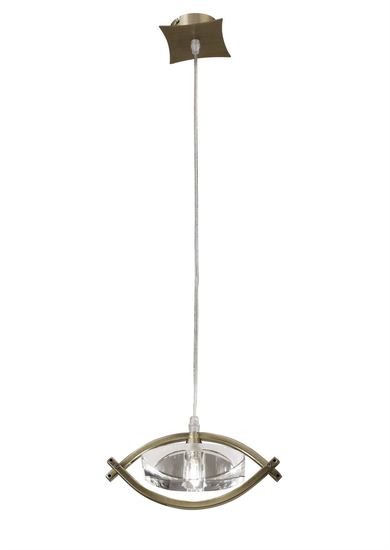 Mantra Kromo Pendant 1 Light G9, Antique Brass