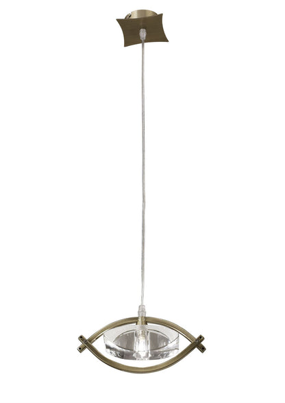 Mantra Kromo Pendant 1 Light G9, Antique Brass