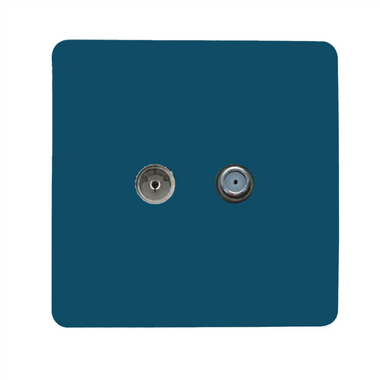 Trendi Switch Midnight Blue TV Coaxial & F-Type Satellite Socket - Screwless