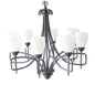 Diyas Ortona 60cm  8 Light E14 Russet Brown/Opal Glass Ceiling Pendant Light Fitting