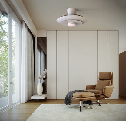 Kyoto 52cm 20W LED Dimmable Ceiling Light With Built-In 30W DC Fan, 3000-5000K Remote Control, 3600lm, White, 5yrs Warranty
