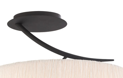 Mantra M1152 Eve Semi Ceiling 2 Light E27, Anthracite with White Oval Shade