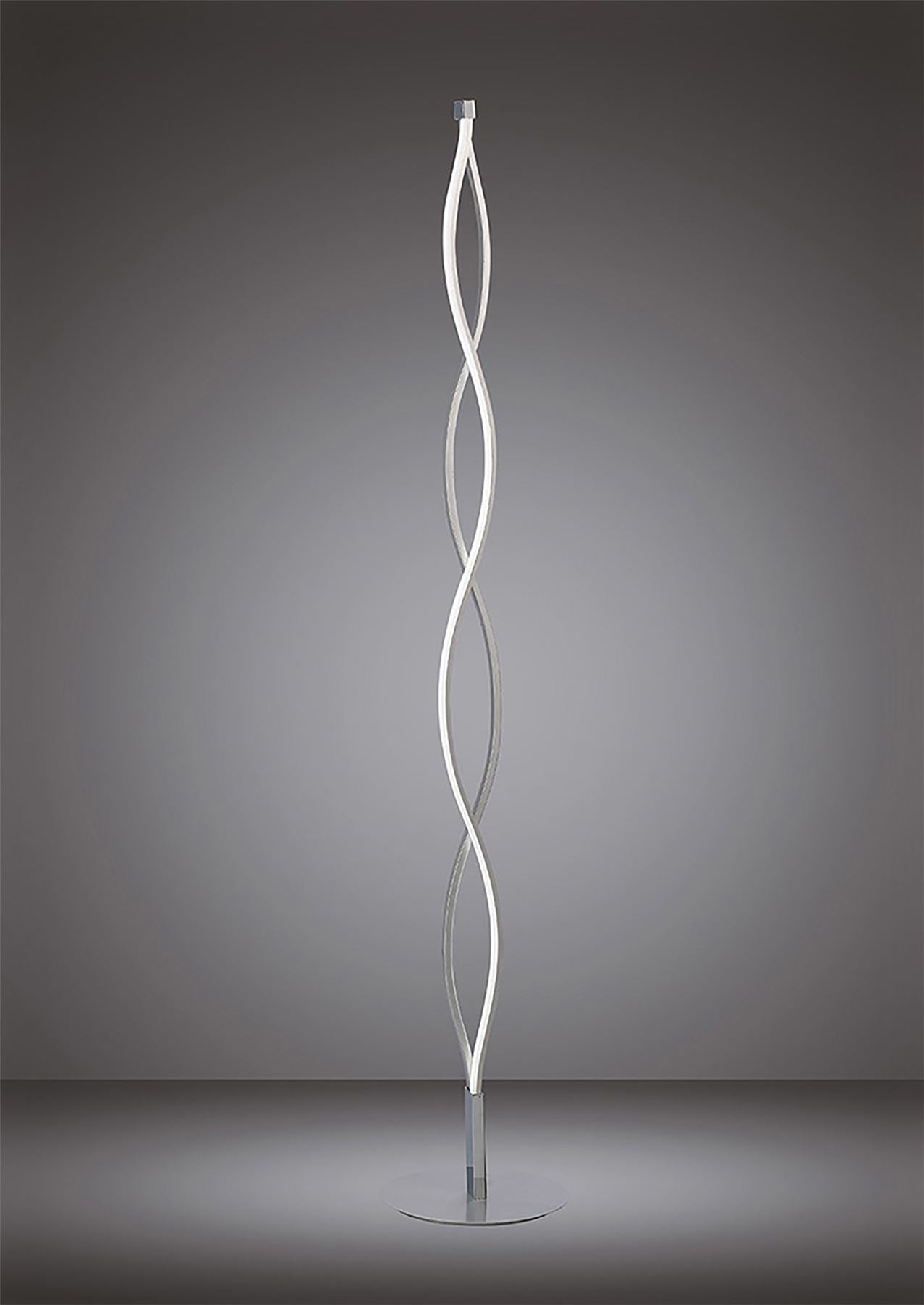 Mantra M4861 Sahara Floor Lamp 21W LED 3000K, 1470lm, Silver/Frosted Acrylic/Polished Chrome, 3yrs Warranty
